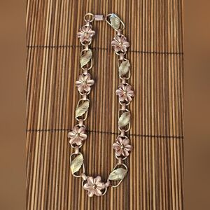 12K Gold Filled Prosbt Flower,leaf Necklace (Vintage)